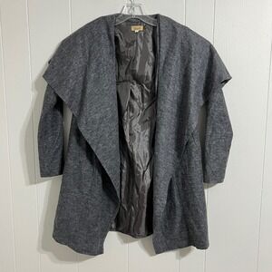Piko 1988 Women's Gray Wool Blend Waterfall Drape‎ Cardigan Sweater Coat Size S